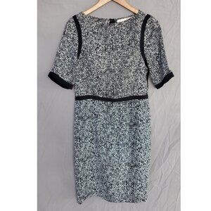 Black and White Short Sleeve Midi Dress